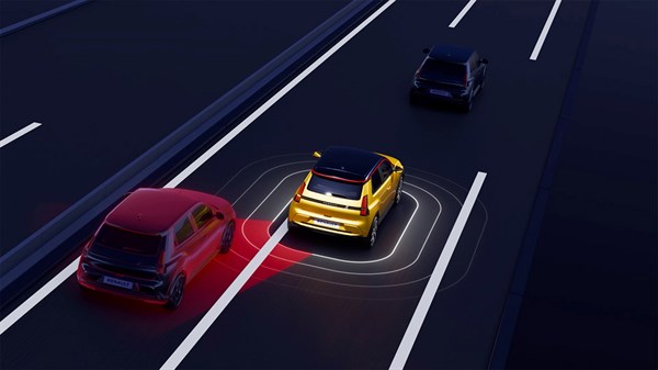 la prévention de sortie de voie d’urgence - R5 E-Tech électrique - Renault