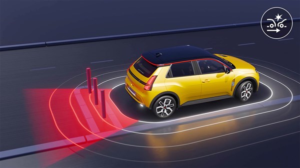 le freinage actif d'urgence en marche arrière - R5 E-Tech électrique - Renault