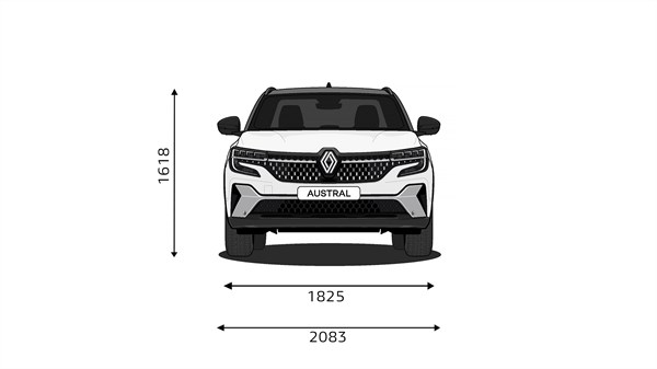  dimensions avant - modularité - Renault Austral E-Tech full hybrid 